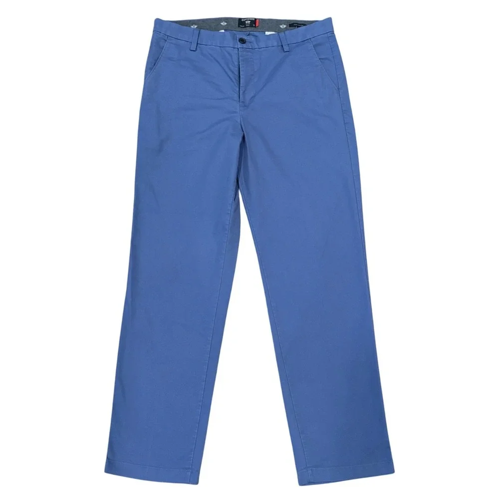 Dockers Workday Khaki Pants Mens 36 Blue Straight Fit Smart 360 Flex Chinos